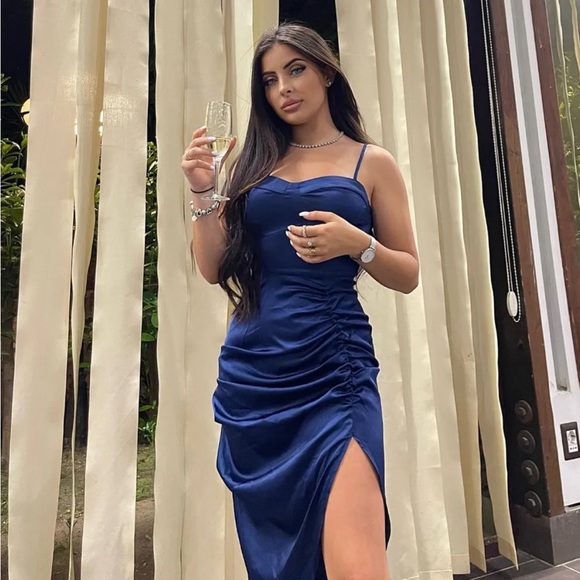 Navy blue midi dress - Picture 4 of 4